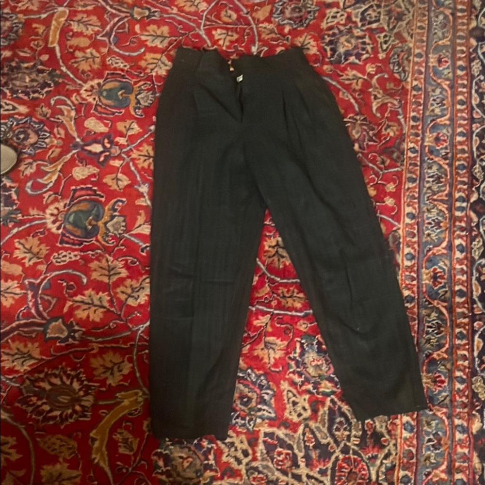 Vintage plaid pin tuck Pants